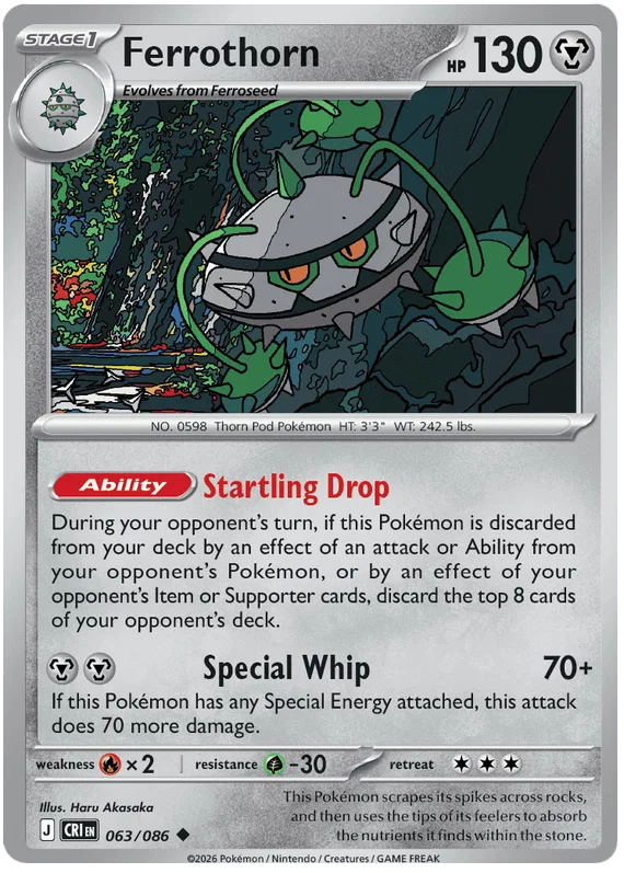 Pokémon Ferrothorn #063 common kaart uit de Chaos Rising set