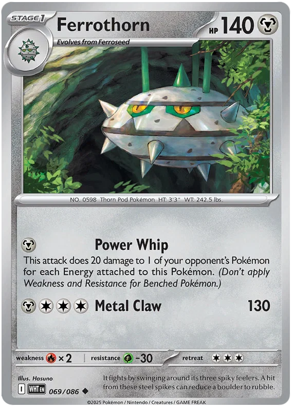 Ferrothorn #069 common Pokémon kaart uit de White Flare set