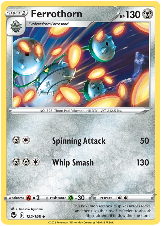 Ferrothorn common Pokémon kaart #122 uit de Silver Tempest set
