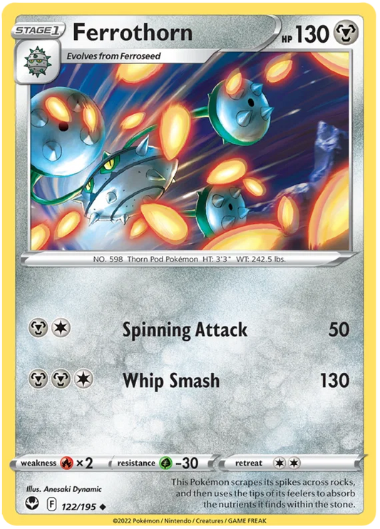 Ferrothorn common Pokémon kaart #122 uit de Silver Tempest set