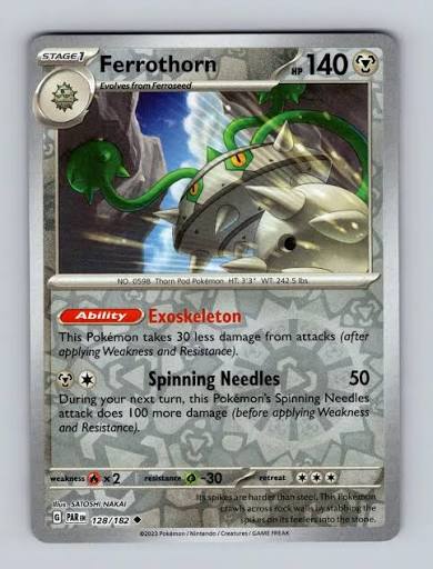 Ferrothorn #128 reverse holo kaart uit de Pokémon Paradox Rift set