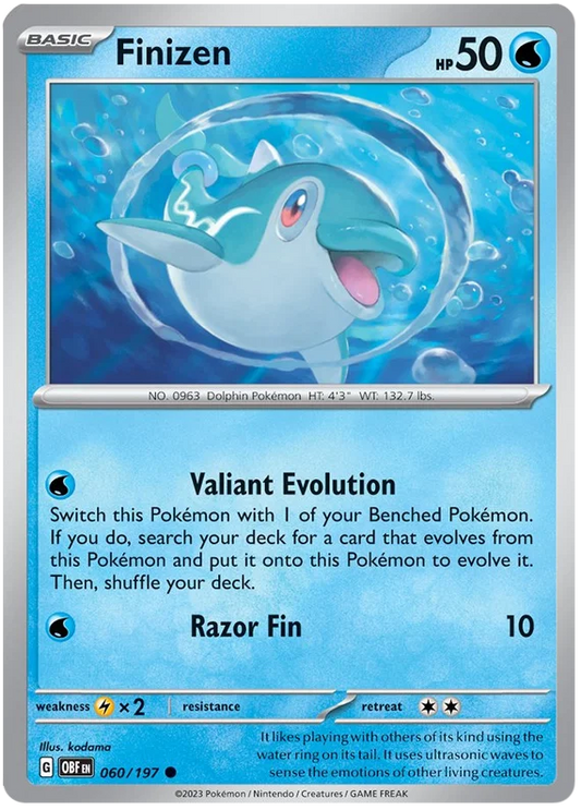 Pokémon Finizen common kaart #060 uit de Obsidian Flames set