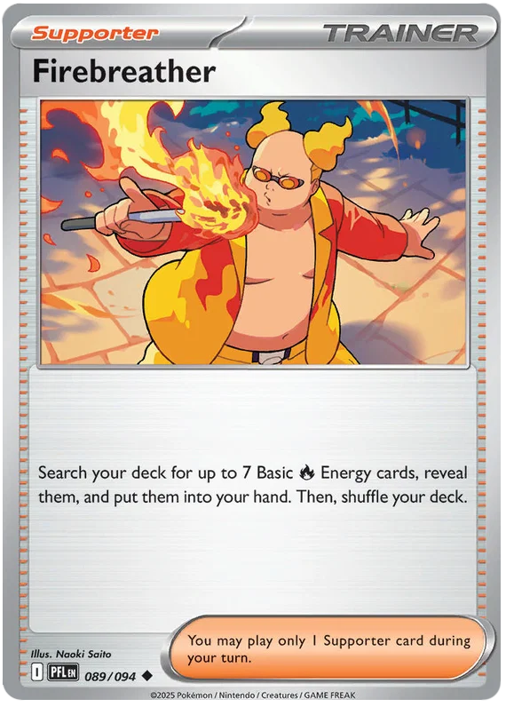 Firebreather common Pokémon kaart nummer 089 uit de set Phantasmal Flames