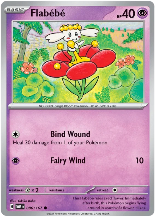 Flabébé common Pokémon kaart #086 uit de Twilight Masquerade set