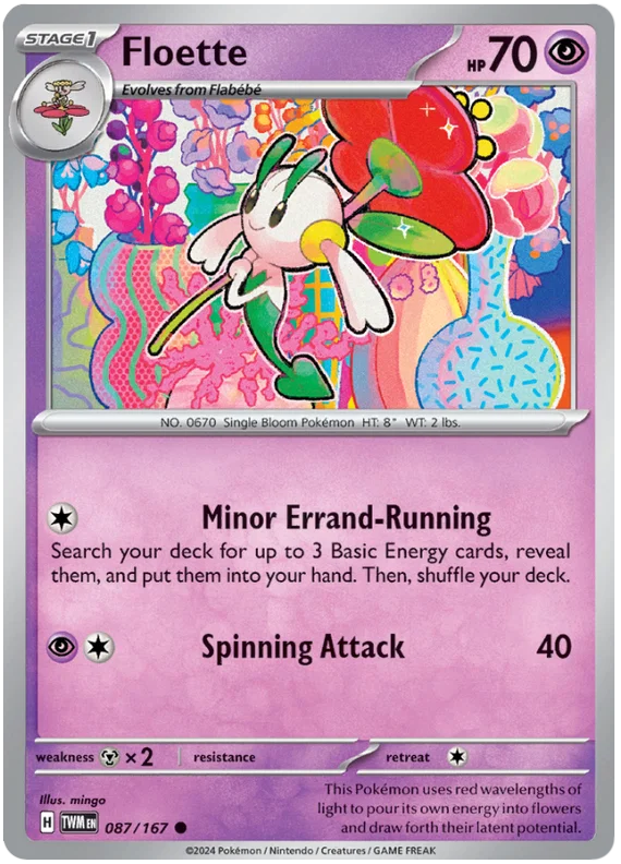 Pokémon Floette #087 common kaart uit Twilight Masquerade set