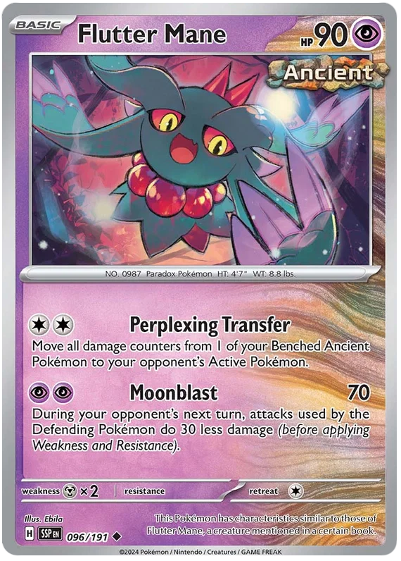 Pokémon Flutter Mane #096 common kaart uit de Surging Sparks set