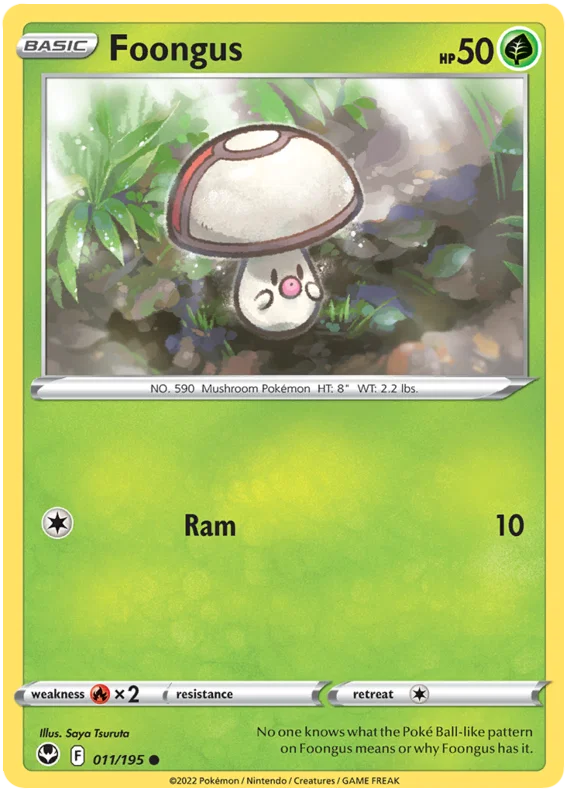 Foongus common kaart #011/195 uit de Pokémon Silver Tempest set