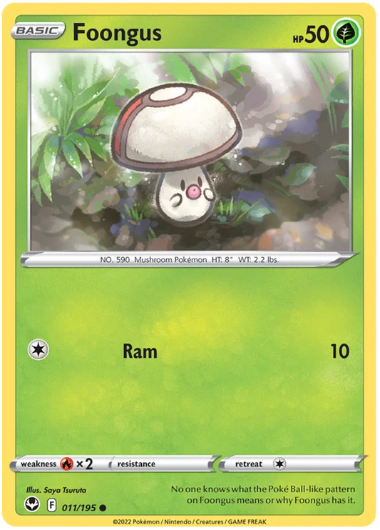 Foongus common kaart #011/195 uit de Pokémon Silver Tempest set