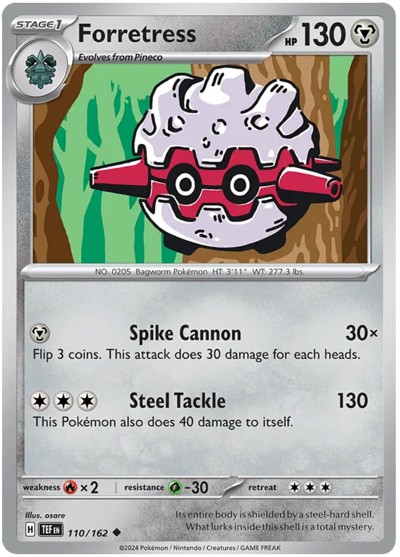 Pokémon Forretress #110 common kaart uit de Temporal Forces set