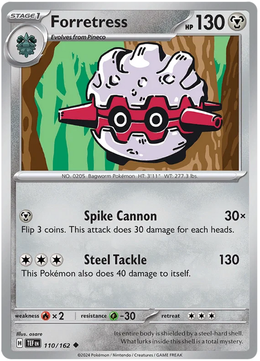 Pokémon Forretress #110 common kaart uit de Temporal Forces set