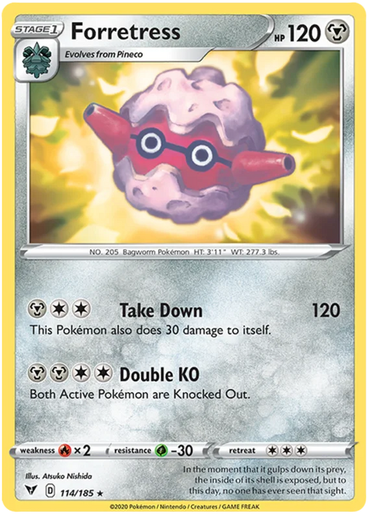 Forretress common kaart 114/185 uit de Pokémon Vivid Voltage set