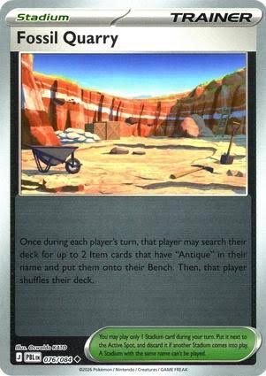 Pokemon Fossil Quarry #076 Reverse Holo Pitch Black losse kaart