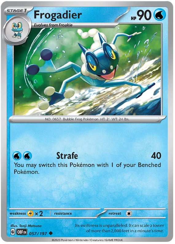 Pokémon Frogadier #057 common kaart uit Obsidian Flames