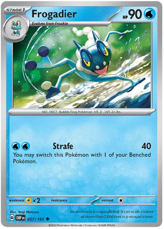 Pokémon Frogadier #057 common kaart uit Obsidian Flames