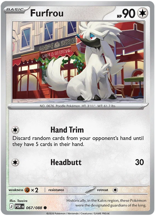 Furfrou common Pokémon kaart nummer 067 uit de Perfect Order set