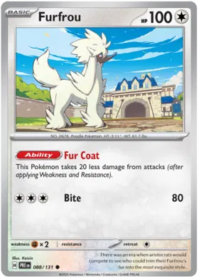 Furfrou #088 common Pokemon kaart uit de Prismatic Evolutions set