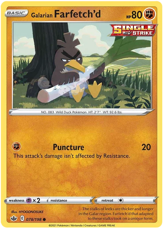 Galarian Farfetch'd 078/198 common kaart uit de Pokémon Chilling Reign set