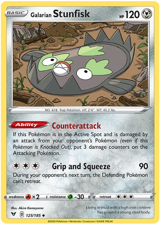 Galarian Stunfisk common #125/185 Pokémon kaart uit de Vivid Voltage set