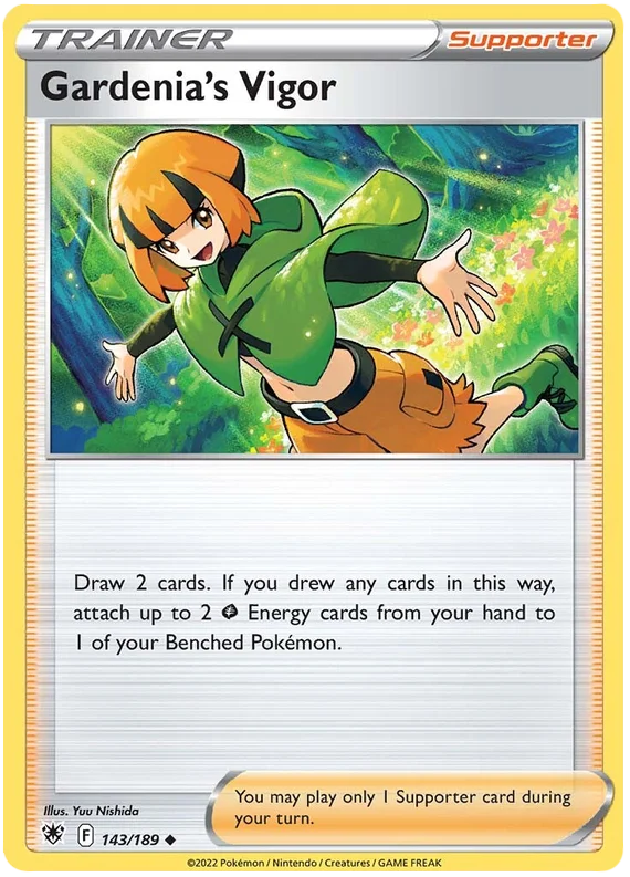 Gardenia's Vigor Trainer Supporter kaart 143/189 uit Pokemon Astral Radiance set