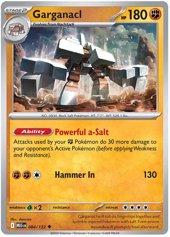 Garganacl #084 common Pokémon kaart uit de Mega Evolution set