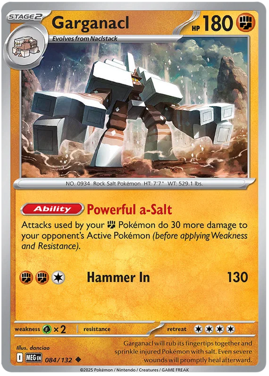 Garganacl #084 common Pokémon kaart uit de Mega Evolution set