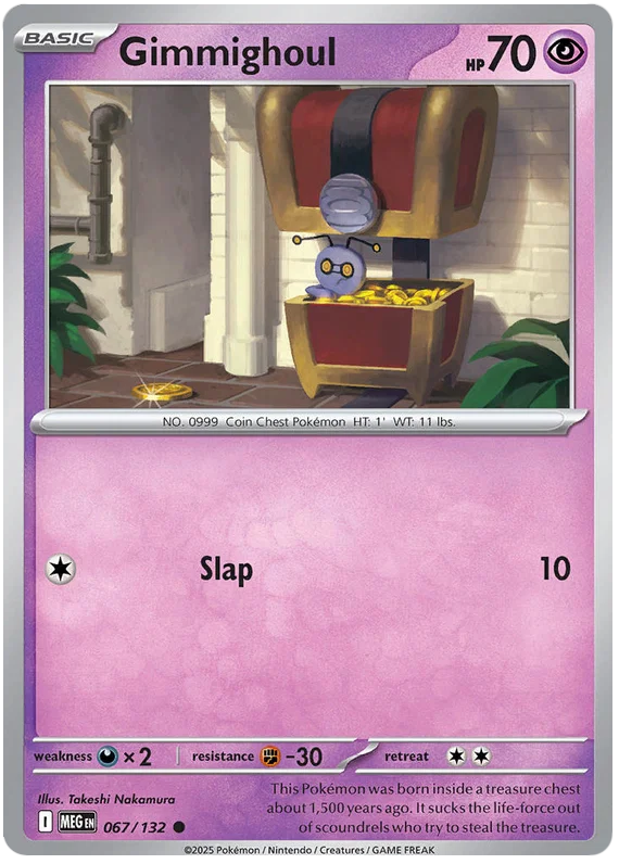 Pokémon Gimmighoul #067 common kaart uit de Mega Evolution set