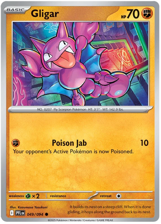 Gligar common kaart #049 uit de Pokémon Phantasmal Flames set