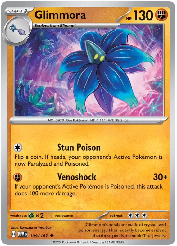 Glimmora common kaart nummer 109 uit de Pokémon Twilight Masquerade set