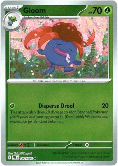 Gloom Reverse Holo kaart nummer 002 uit de Pokemon Phantasmal Flames set