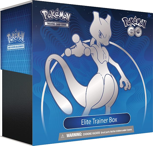 Pokémon Go Elite Trainer Box verzamelbox met Mewtwo V promo kaart en boosterpacks