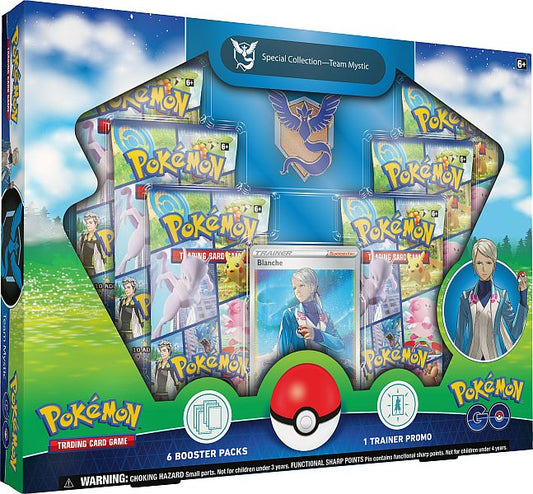 Pokémon GO Team Mystic Collection box met Blanche promokaart, Team Mystic pin en 6 booster pakjes uit de Sword and Shield Pokémon GO uitbreiding