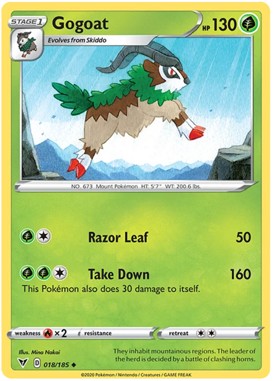Gogoat common kaart 018/185 uit de Pokémon Vivid Voltage set