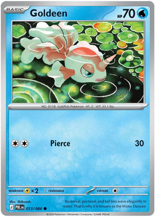 Pokemon Goldeen common kaart nummer 013 uit de Pitch Black set