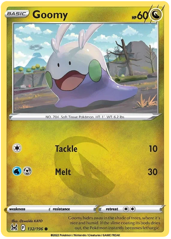 Goomy common kaart nummer 132/196 uit de Pokémon Lost Origin set