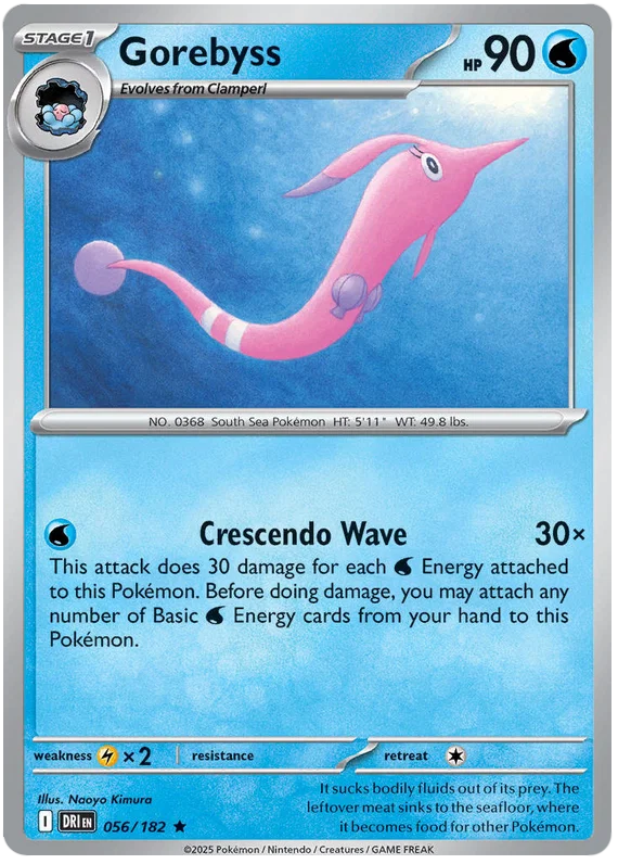 Gorebyss Holo #056/182 losse Pokémon kaart uit Destined Rivals