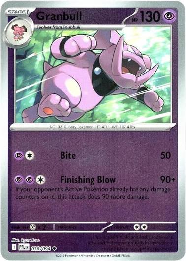Granbull Reverse Holo kaart #038 uit de Pokémon set Phantasmal Flames