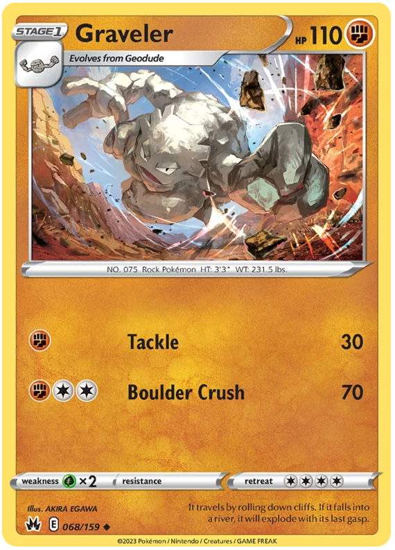 Graveler #068 common kaart uit de Pokémon Crown Zenith set