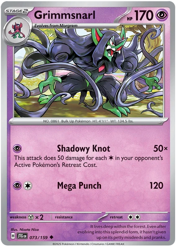 Grimmsnarl common kaart #073 uit de Pokémon Journey Together set