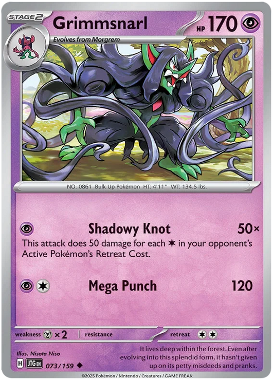 Grimmsnarl common kaart #073 uit de Pokémon Journey Together set