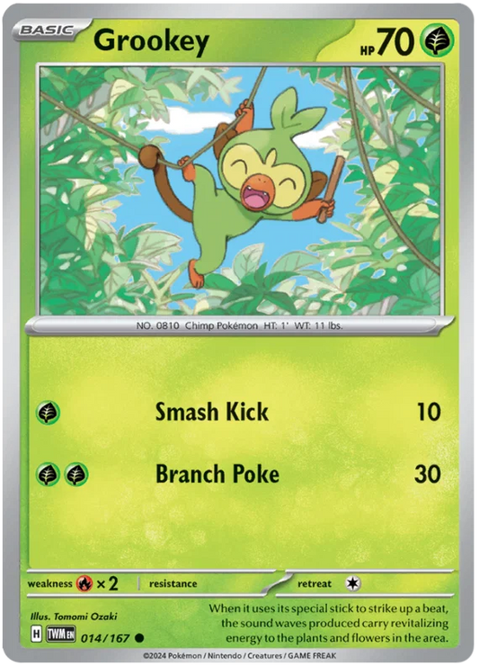 Grookey common kaart #014 uit de Pokémon Twilight Masquerade set