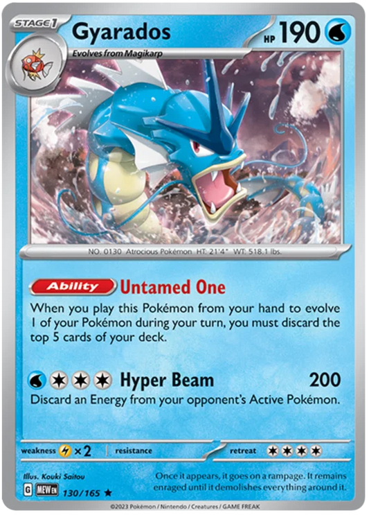 Pokémon Gyarados #130 holo kaart uit de 151 set