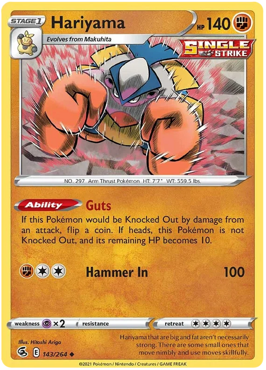 Hariyama common kaart #143/264 uit de Pokémon Fusion Strike set