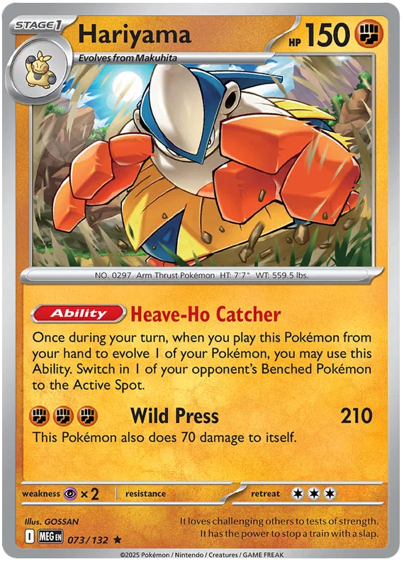 Hariyama Holo #073 losse Pokémon kaart uit de Mega Evolution set