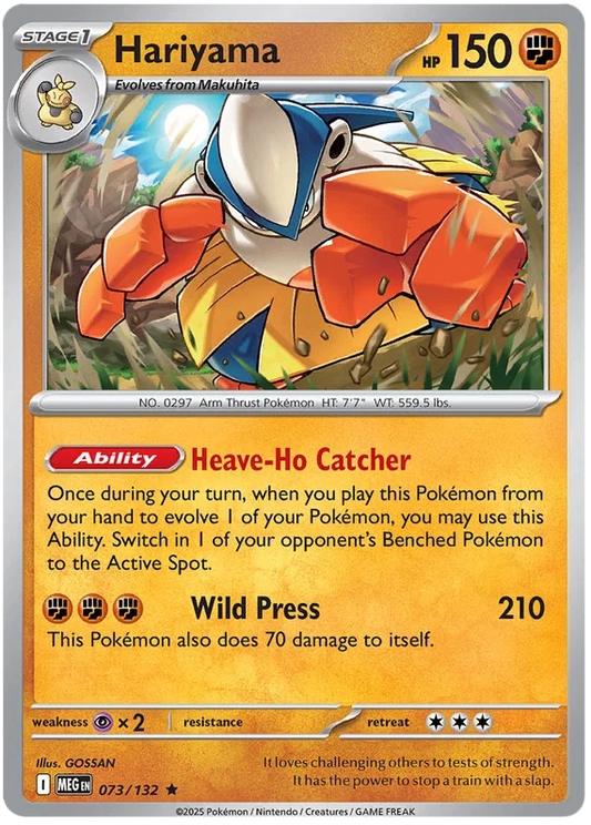 Hariyama Holo #073 losse Pokémon kaart uit de Mega Evolution set