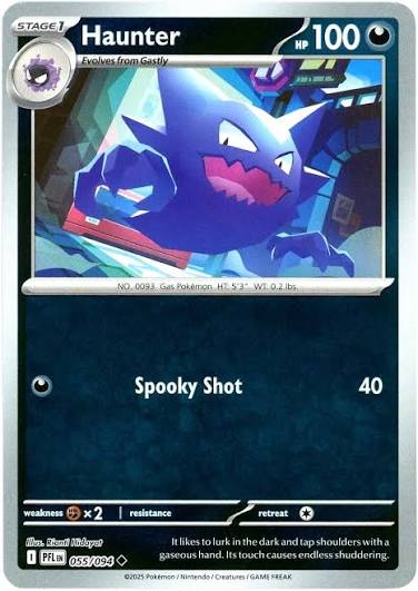 Haunter reverse holo Pokémon kaart nummer 055 uit de Phantasmal Flames set