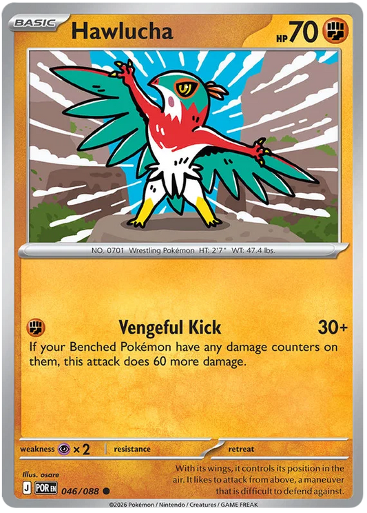 Hawlucha common kaart #046 uit de Chinese Pokémon set Perfect Order