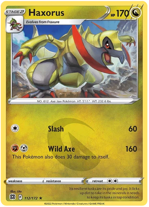 Haxorus 112/172 common Pokémon kaart uit de Brilliant Stars set