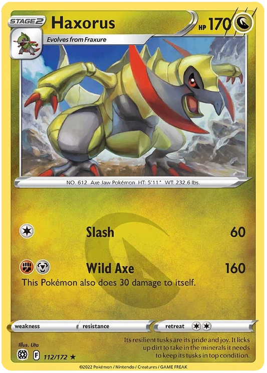 Haxorus 112/172 common Pokémon kaart uit de Brilliant Stars set