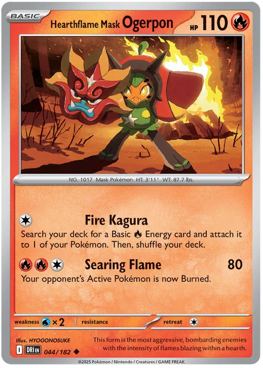 Hearthflame Mask Ogerpon common kaart #044 uit Destined Rivals Pokémon set