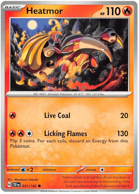 Heatmor common kaart #031 uit de Pokémon Temporal Forces set
